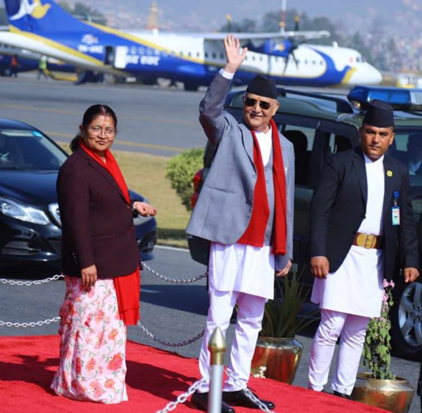 प्रधानमन्त्री ओली चीन प्रस्थान