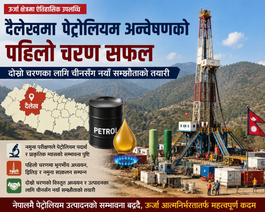 दैलेखमा पेट्रोलियमको आशा : अन्वेषणको पहिलो चरण सफल, उत्पादनतर्फ नयाँ कदम