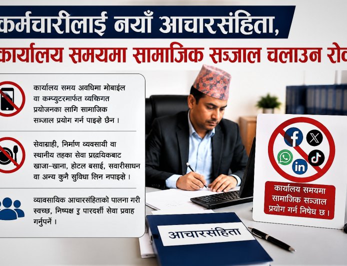 कर्मचारीलाई नयाँ आचारसंहिता, कार्यालय समयमा सामाजिक सञ्जाल चलाउन रोक