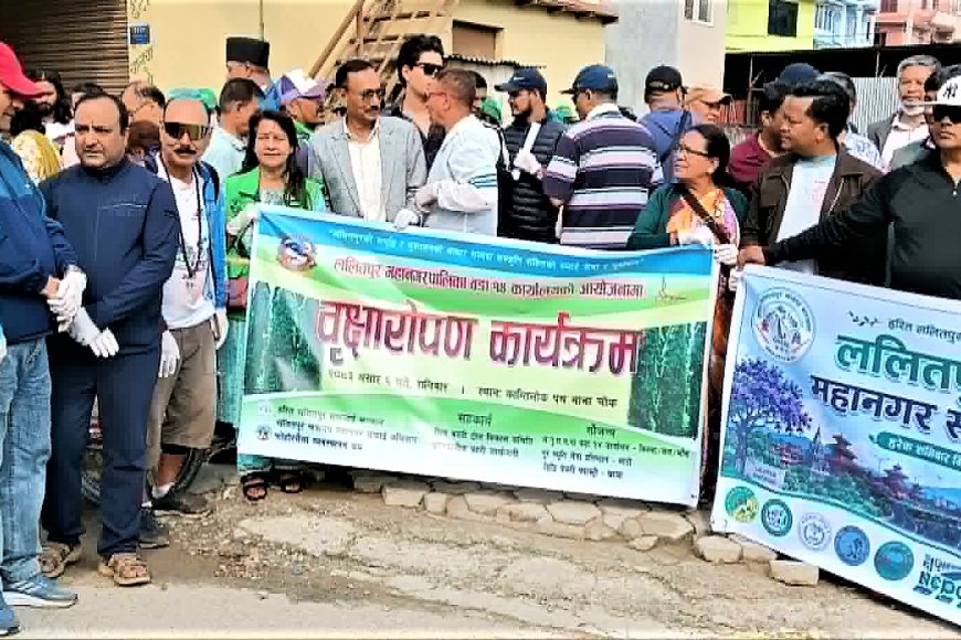 ललितपुर–१४ को आयोजनामा वृक्षरोपण कार्यक्रम सम्पन्न