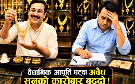 नेपाली बजारमा  कहाँबाट आउँछ यति धेरै सुन ? वैधानिक आपूर्ति घट्दा अवैध सुनको कारोबार बढ्दो !