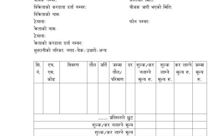 साउन १ देखि सुनचाँदी क्षेत्रका लागि नयाँ बिल/बिजकको ढाँचा लागू (नमुना ढाँचासहित)