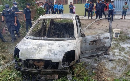 कीर्तिपुरमा आगलागी भएको गाडीमा जलेर एक पुरुषको मृत्यु